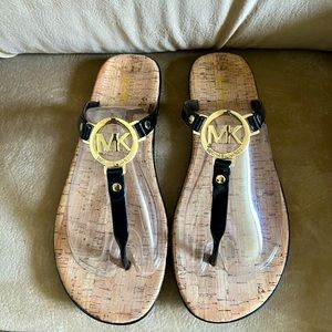 Michael Kors 10 MK Charm Jelly PVC Women's Flip Flop Cork Bottom Sandals Thongs